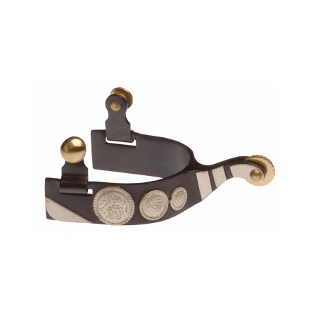 Schwarze Lakota-Sporen mit Metallplatte