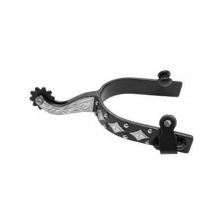 Westliche Sporen Pool's schwarz mit Verzierungen aus Edelstahl