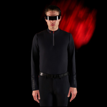 Trainingspolo für Herren Equestro Ridertechnology mit langen Ärmeln und Reißverschluss