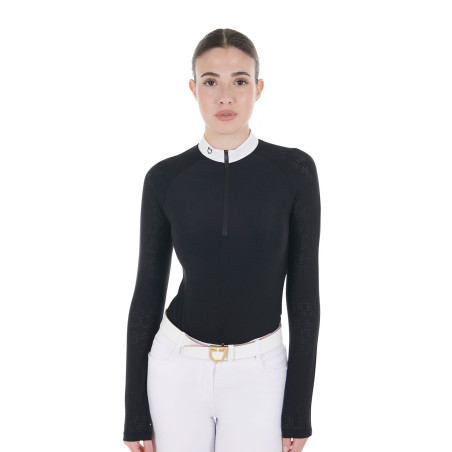 Damen-Slim-Fit-Turnierpolo mit Mesh-Einsätzen Equestro