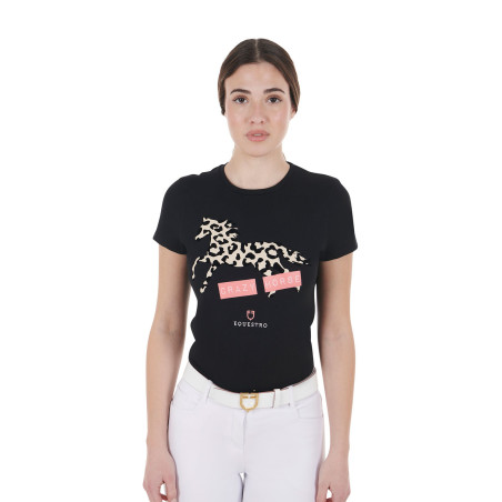 Damen-T-Shirt aus Baumwolle Crazy Horse Equestro