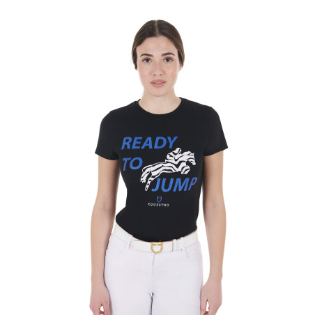 Equestro T-Shirt aus Baumwolle für Damen Ready to Jump