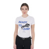 Equestro T-Shirt aus Baumwolle für Damen Ready to Jump - Weiß