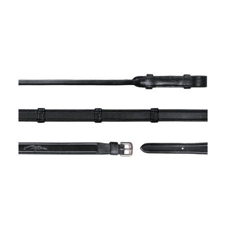 **Kandarenzügel Dy'on Kollektion Dressur rundgenähtes Leder Vollleder mit 7 Stoppern 5/8"**