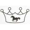 Bügelmotiv Krone und Pferd HKM - Schwarz PS Film