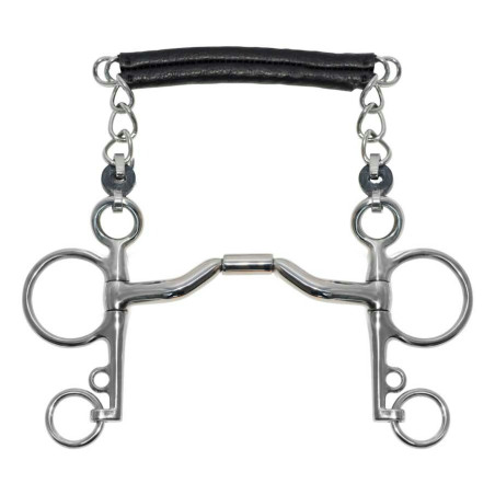 Pelham-Gebiss Metalab Elite gebogen mit langen Schenkeln