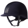 Charles Owen AYR8 Mikro-Wildleder Helm - Marine / Silberfarben