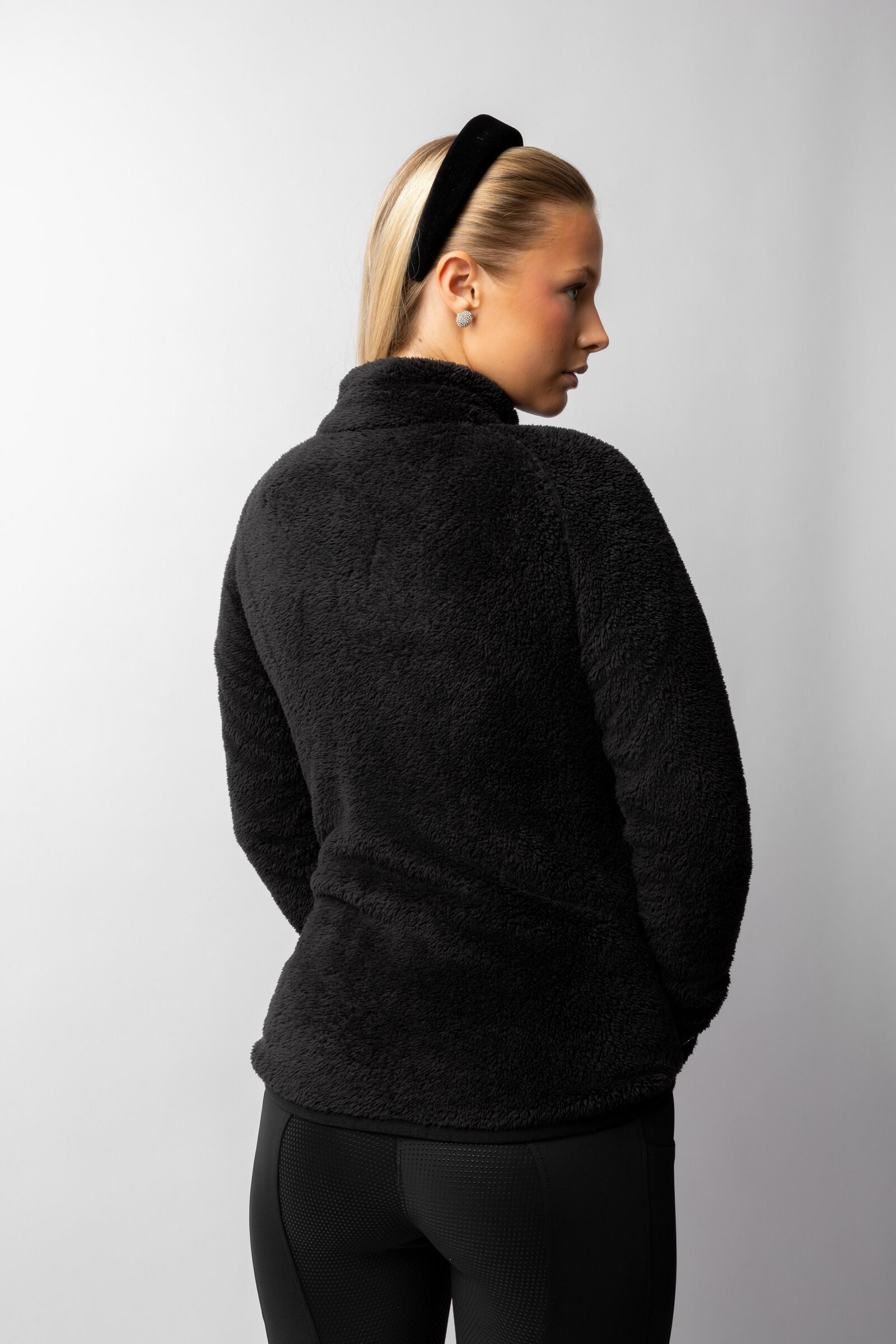 Teddybär-Fleecejacke Merida Horze Damen Schwarz