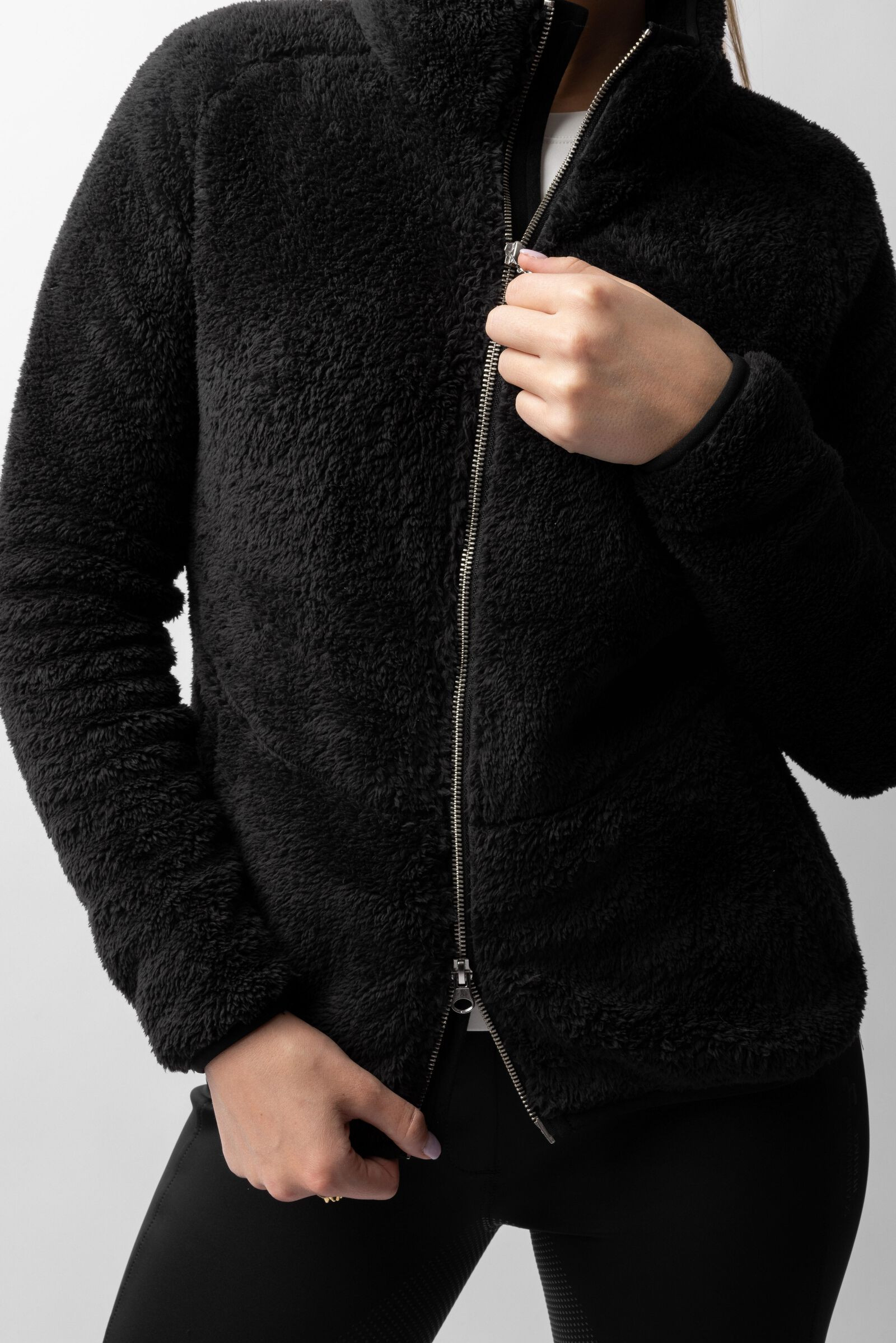 Teddybär-Fleecejacke Merida Horze Damen Schwarz