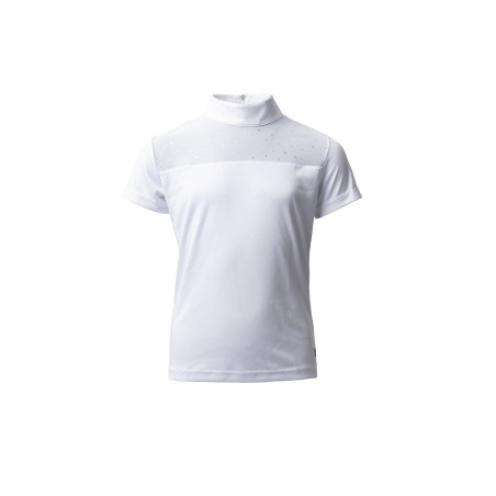 Turnier-Poloshirt Horze Kaya Kinder Strass