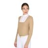 Wettkampf-Poloshirt Damen Langarm mit Knöpfen Equestro - Beige