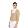 Wettkampf-Poloshirt Damen Langarm mit Mesh-Einsätzen Equestro - Beige