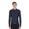Trainingspolo eng anliegend langarm Herren Equestro - Marineblazer