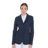 Damen-Wettkampfjacke perforiert 3 Knöpfe Equestro - Marineblazer