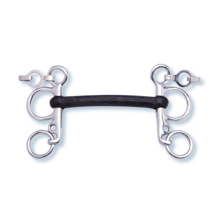 Pelham-Gebiss Stübben 2243 gummiert unflexibel Mundstück 16 mm