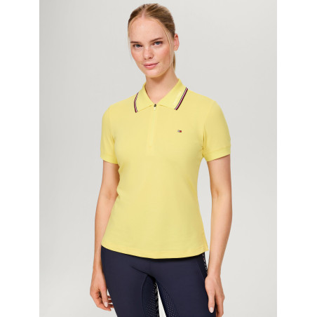 Damen Kurzarm-Zip-Polo Tommy Hilfiger Equestrian Camden