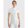 Turnierpolo Tommy Hilfiger Equestrian Performance Strass kurzarm Damen - Weiß