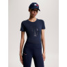 T-Shirt Tommy Hilfiger Equestrian Manhattan Damen Kurzarm - Marineblau