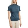 Trainingspolo Montar MoCilia raffiniert Damen Kurzarm Jacquard - Dunkelschiefer
