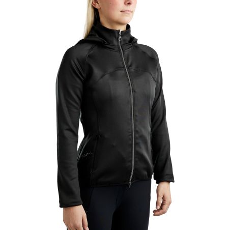 Softshelljacke mit Reißverschluss Montar MoBlair abnehmbare Kapuze Kristalle Gun Metal Damen