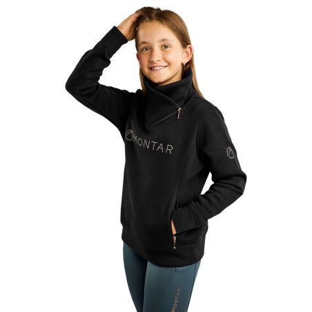 Sweatshirt Montar MoNaja Junior seitlicher Reißverschluss Kristalle Roségold