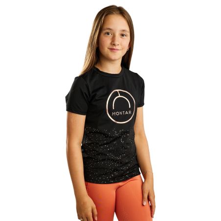 Kurzärmeliges T-Shirt Montar MoNille Junior mit Roségold-Aufdruck