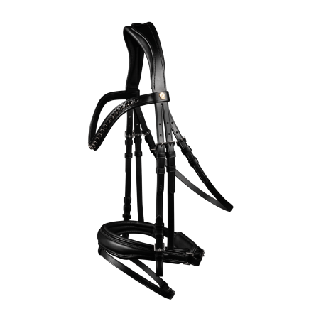 Lackriemen lackiert Waldhausen S-Line Blackshine kombiniertem Reithalfter Pullback