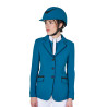 Wettkampfjacke Damen aus technischem Stretchstoff Equestro - Korallenblau