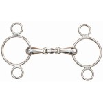 Verstellbares Gebiss mit 3 Ringen, doppelt gebrochen, T de T