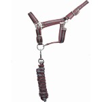 Gefüttertes synthetisches Knotenhalfter + geflochtenes amerikanisches Führseil T de T