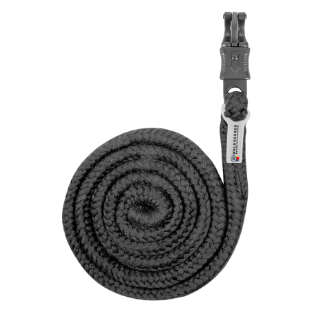 Anbinde-Longierleine Plus Waldhausen mit Panikhaken, dunkle Beschläge