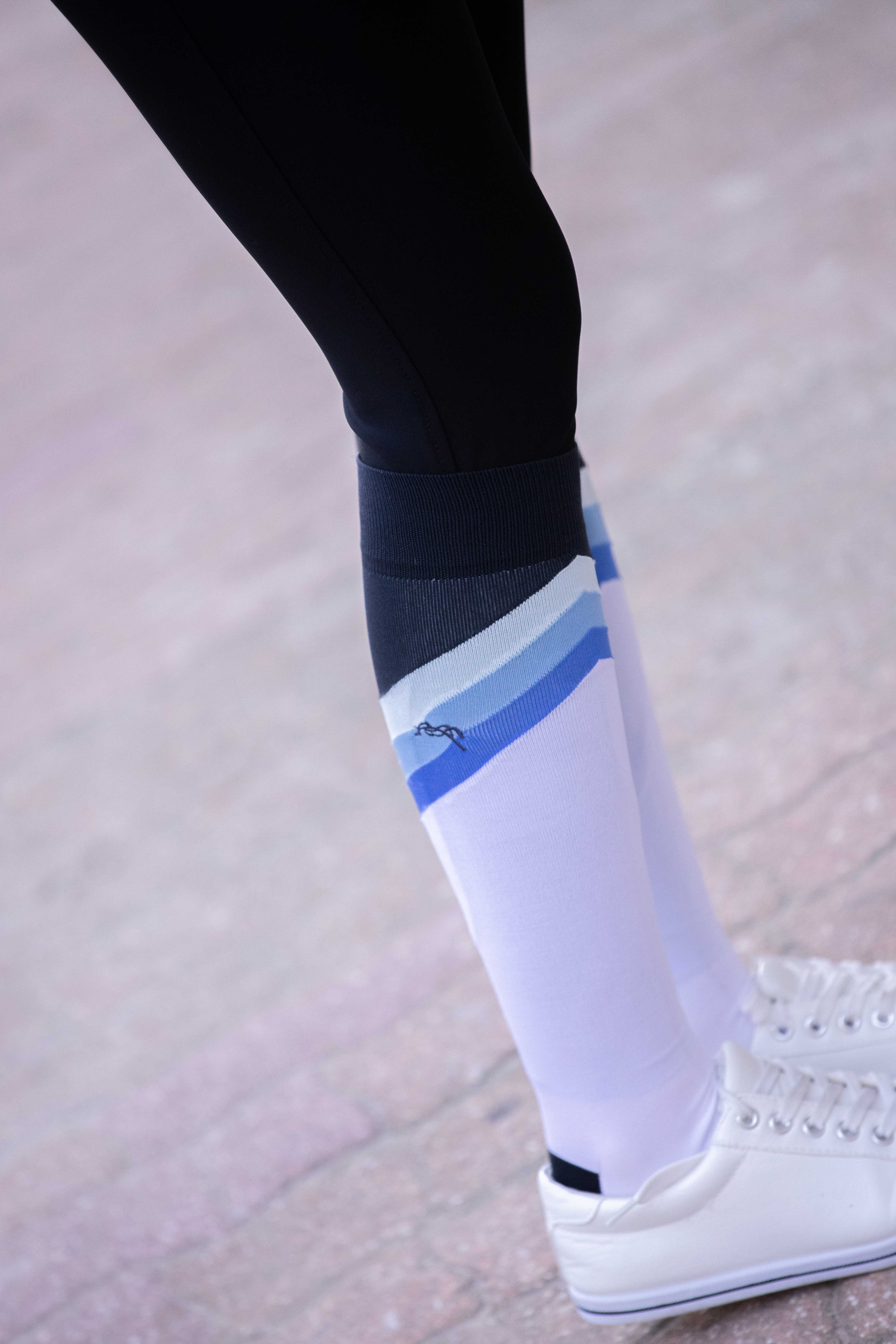 Reitsocken Pénélope Fun Blau / Weiß