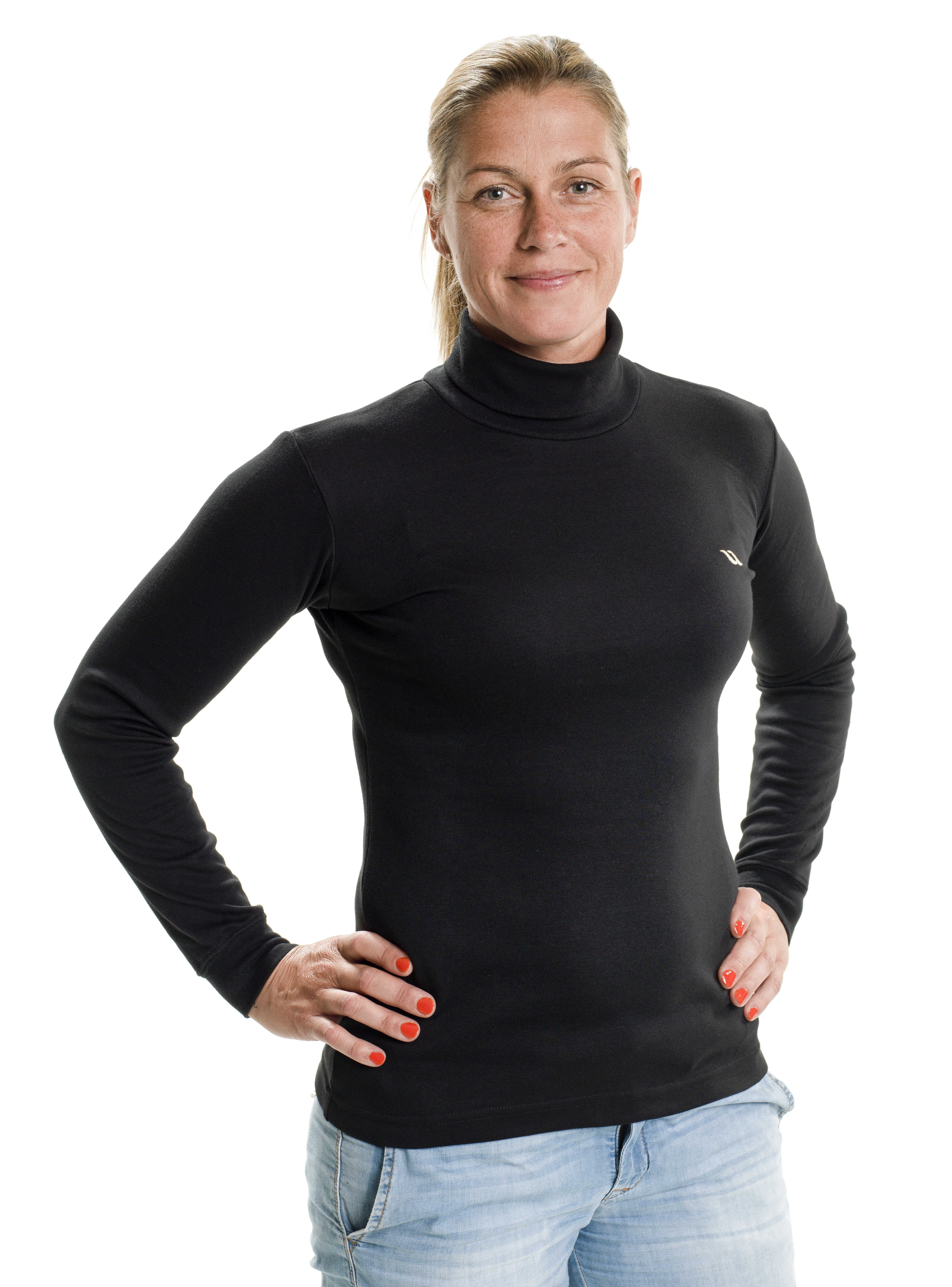 Rollkragenpullover Back on Track® Damen Schwarz