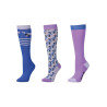 Dublin Kinder Socken 3er-Pack - Violetter Geo-Pony