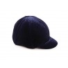 Samtüberzug für Reithelm Velveteen Shires - Marineblau