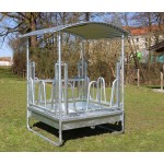 Quadratische Raufe mit Dach Hobby Kerbl verzinkt 1,5 x 1,5 m 8 Pferde