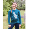 Kinder-Langarmshirt mit Puffärmeln Dublin Poppy - Legionblau / Pony-Silhouette