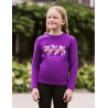 Kinder-Langarmshirt mit Puffärmeln Dublin Poppy - Imperialviolett / geflügelte Ponys