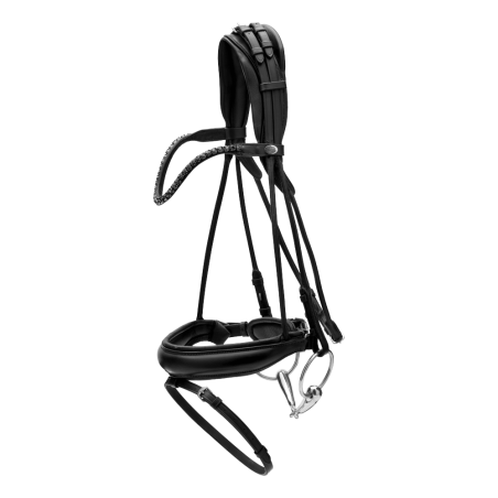 Zaum mit breitem Sperrriemen aus weichem Leder Dy'on