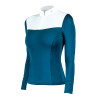 Turnierpolo Equestrian Stockholm Light Breeze Damen Langarm - Prärie Blau