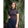 Kurzarm-Poloshirt UV Protection Equestrian Stockholm Damen - Goldbraun