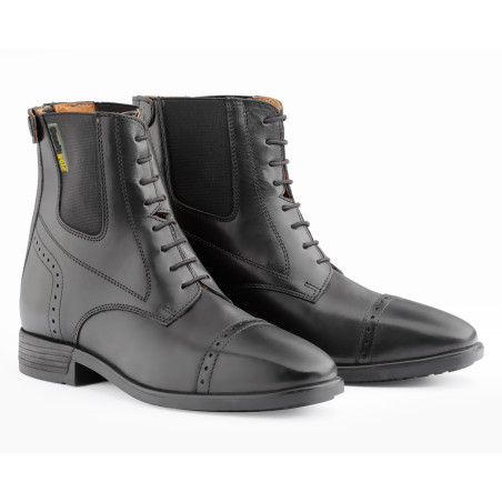 Daslö Gold Lederstiefeletten mit elastischen Schnürsenkeln