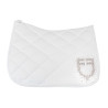 Dressur-Schabracke Equestro Logo mit Strass - Weiß