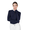 Damen-Slim-Fit-Turnierpolo mit Mesh-Einsätzen Equestro - Marineblazer