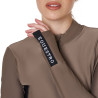 Damen-Trainings-Tech-Poloshirt Langarm Equestro - Walnuss
