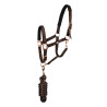 Nylonhalfter Rose Gold Line mit Strick Supreme - Braun