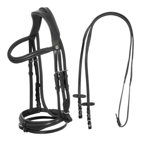 Equestro-Zaumzeug mit einfachem Reithalfter und breitem, gebogenem Genickstück