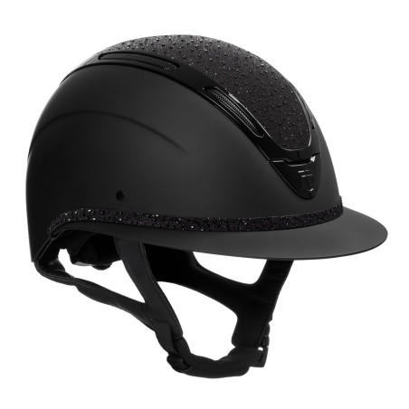 Damenreithelm Equestro Apocalypse, matte Schale mit Strass, EN 1384-2023