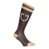 Unisex-Equestro-College-Socken aus technischem Gewebe - Braun / Antikweiß