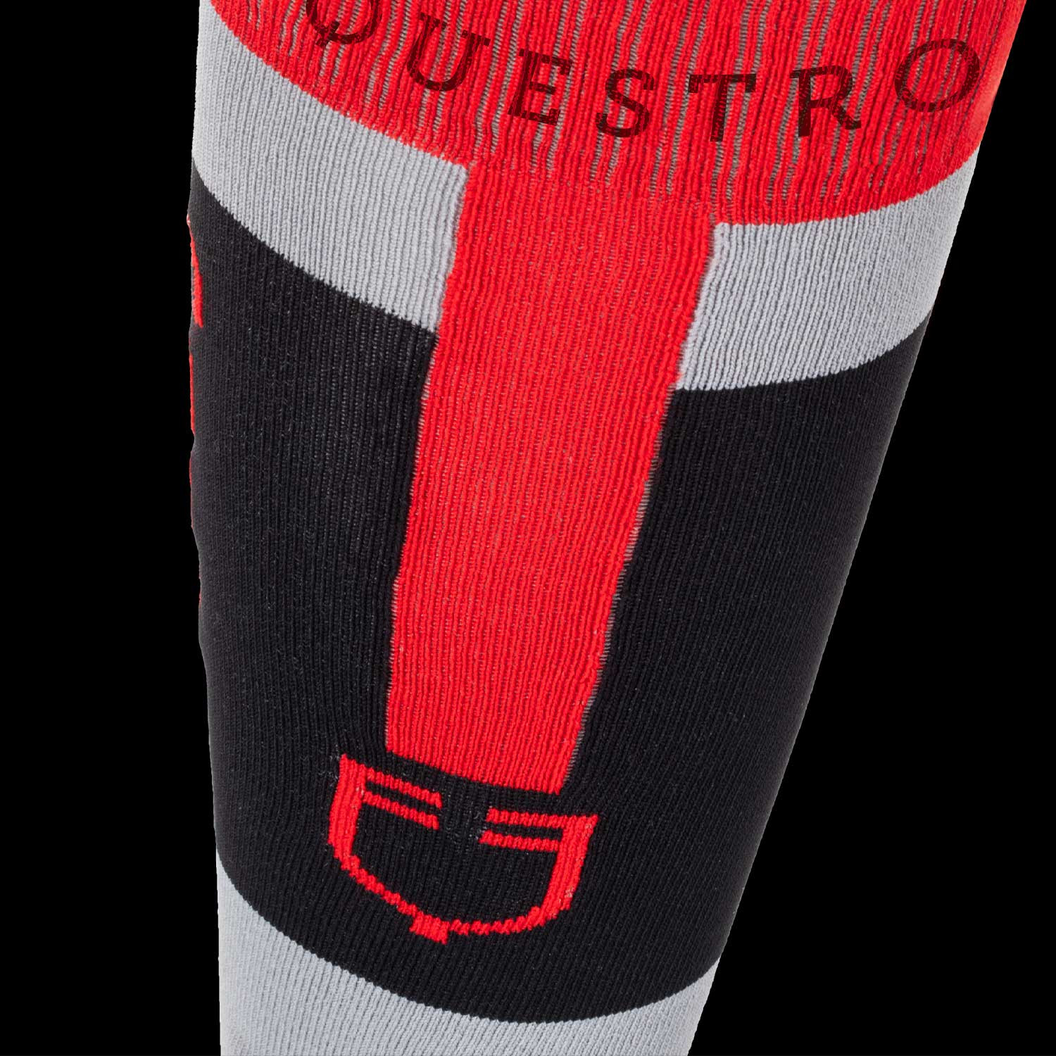 Unisex-Socken Equestro aus atmungsaktivem technischem Gewebe Schwarz / Grau / Rot